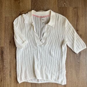 BDG Cream Textured Knit Top